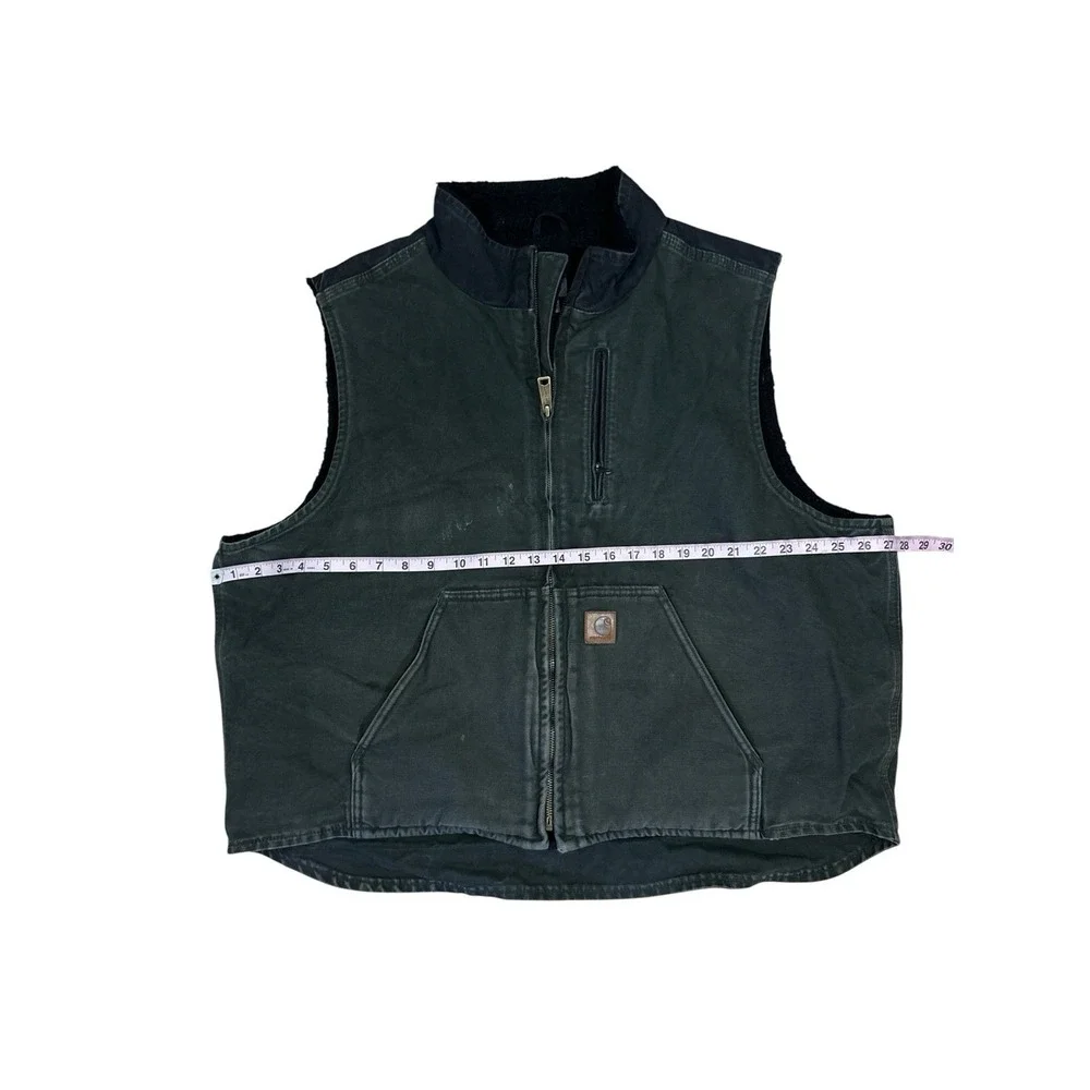 CARHARTT VEST MENS 2X GREEN BLACK SHERPA LINED